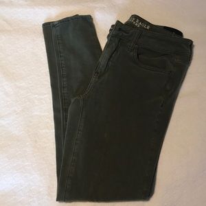 American Eagle Green Jeggings Size 6